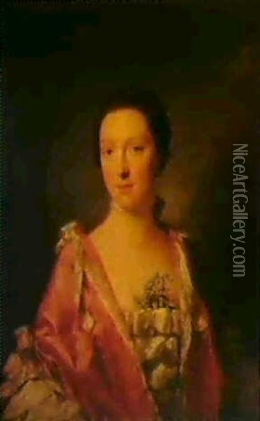 Portrait Of A Lady Called Elizabeth Gunning, Duchess Of     Argyll (1733-1790) Oil Painting - Allan Ramsay