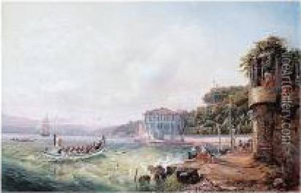 On The Bosphorus Oil Painting - August George Mayer