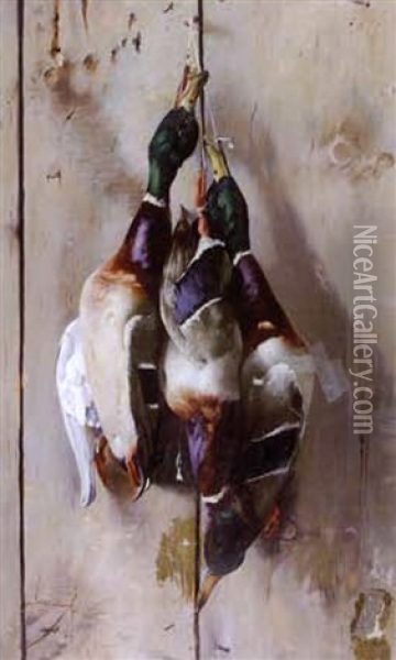 Nature Morte: Mallard Ducks Oil Painting - Herbert Gobble Shriner