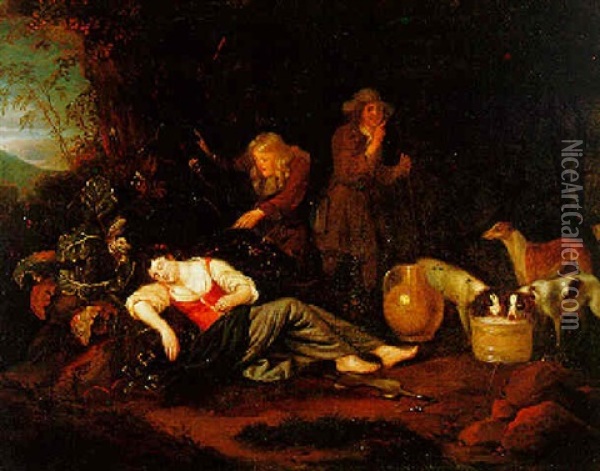 Het Slapende Melkmeisje Oil Painting - Adriaen Cornelisz Beeldemaker