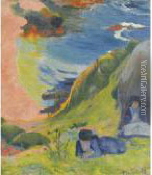 Au-dessus De La Mer Oil Painting - Paul Gauguin