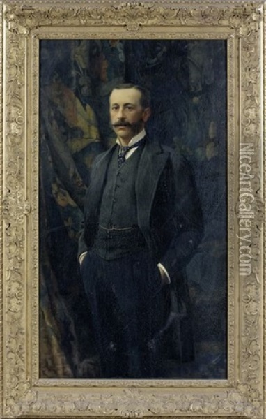 Portrait Du Marquis Philippe De Croix Oil Painting - Jean Pierre Charles de Chabannes La Palice