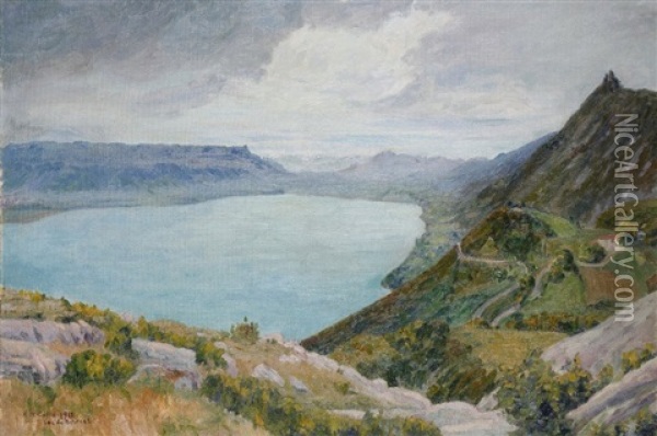 Le Lac Du Bourget, Savoie Oil Painting - Michel Auguste Colle