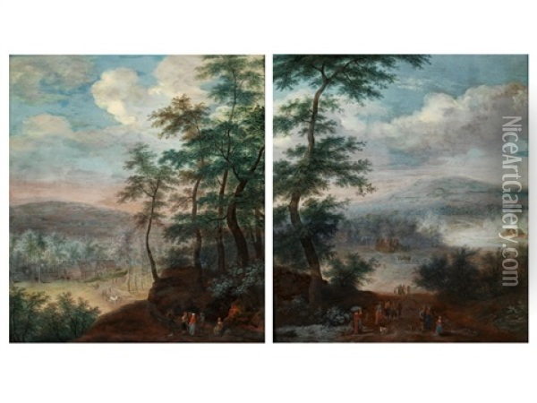 Weite Landschaften Oil Painting - Theobald Michau