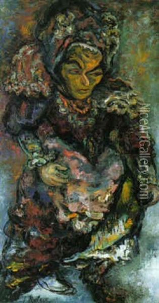La Vieille Oil Painting - Issachar ber Ryback