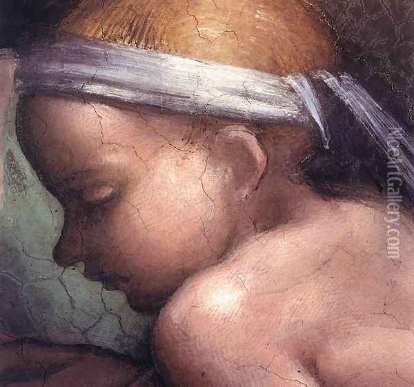 Ancestors of Christ- figures (6) (detail) 1511 Oil Painting - Michelangelo Buonarroti
