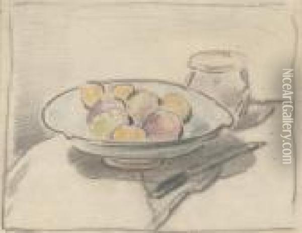 A Platter Of Fruit Oil Painting - William Nicholson