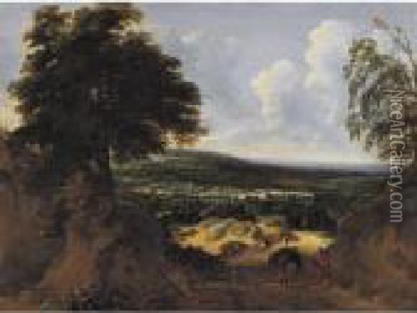 Landscape In Brabant Oil Painting - Jaques D'Arthois