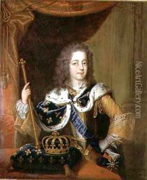 Portrait of Louis XV 1710-74 as a young man Oil Painting - Pierre-Simon Dequoy