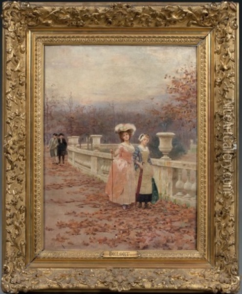 Promenade En Automne Oil Painting - Charles Edouard Edmond Delort