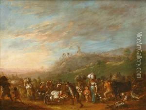 Vandorlok Tajban Oil Painting - Adam Johann Schlesinger
