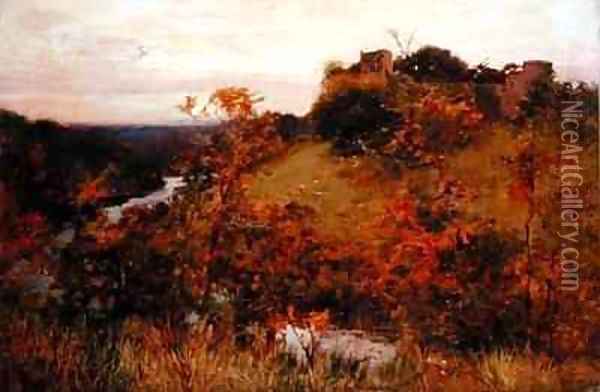 A Border Castle Oil Painting - Sir Alfred East