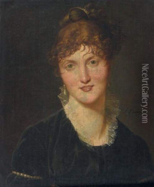 Portrait De Femme Oil Painting - Francois Dumont