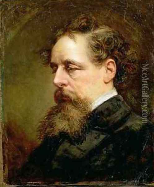 Portrait of Charles Dickens 1812-70 Oil Painting - Alexander Glasgow