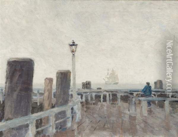 Pier In Travemunde Oil Painting - Paul Kayser
