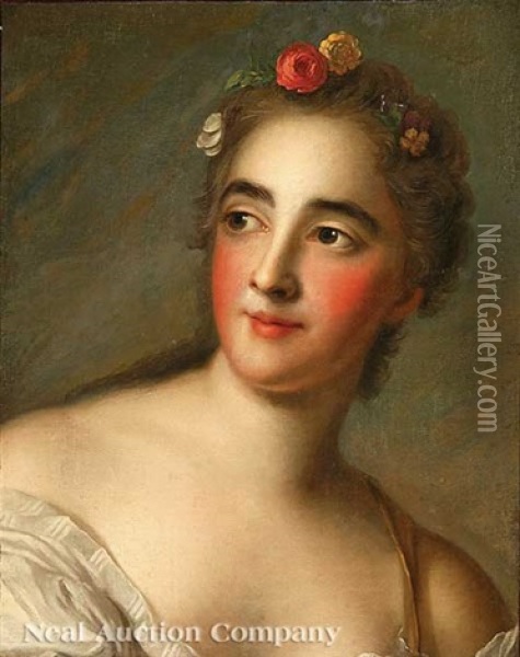 Portrait Of Comtesse De Brac (after Jean-marc Nattier) Oil Painting - Jean Marc Nattier