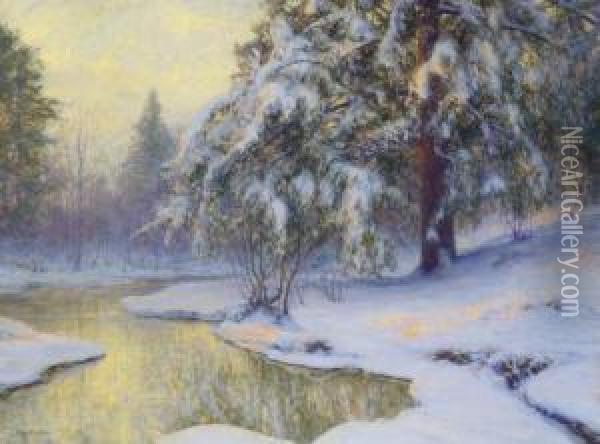 Pine Tree At Sunset Oil Painting - Walter Launt Palmer
