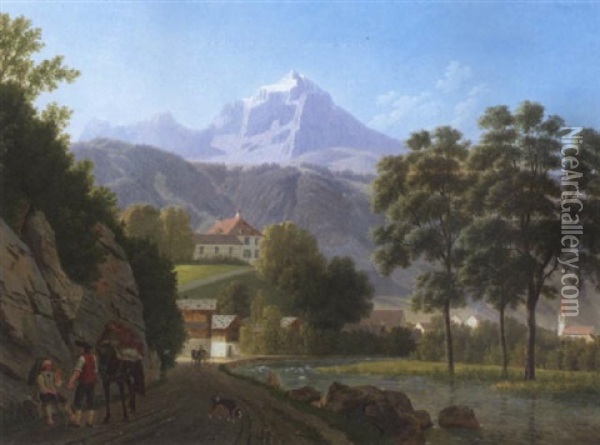 Mollis Oil Painting - Johann Jakob Biedermann
