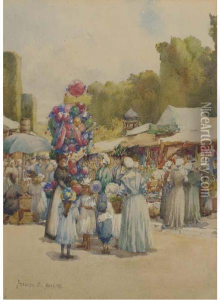 The Balloon Seller, Chesion Oil Painting - Frances E. Nesbitt