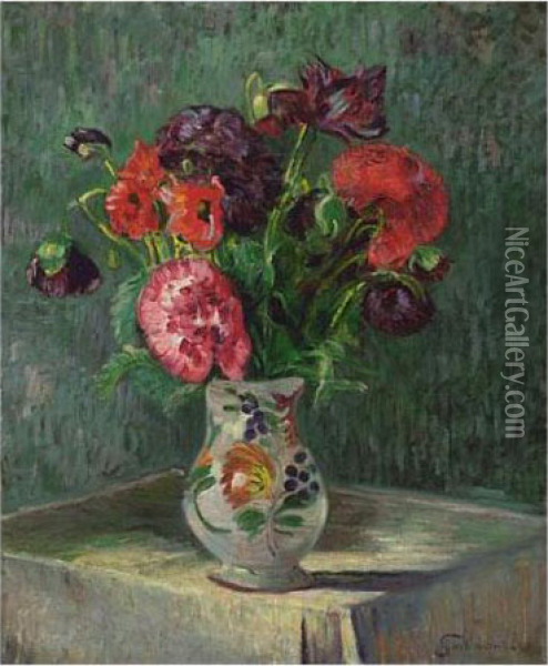 Nature Morte Au Vase De Fleurs Oil Painting - Armand Guillaumin