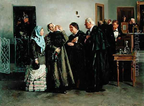 Verdict, 'Not Guilty', 1882 Oil Painting - Vladimir Egorovic Makovsky