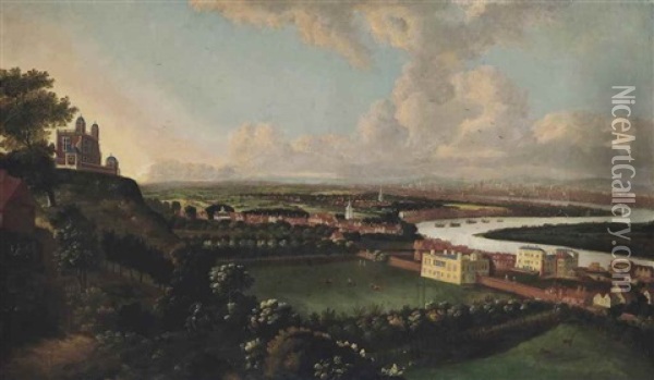 View Of Greenwich From One Tree Hill Oil Painting - Johannes Vorsterman