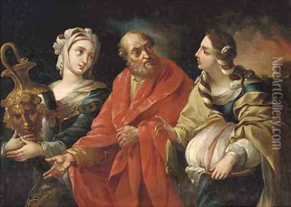 Lot and his Daughters Oil Painting - Guido Reni