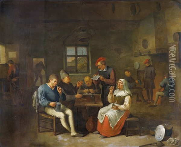 Der Briefvorleser In Einem Gasthaus Oil Painting - Egbert van Heemskerck the Younger