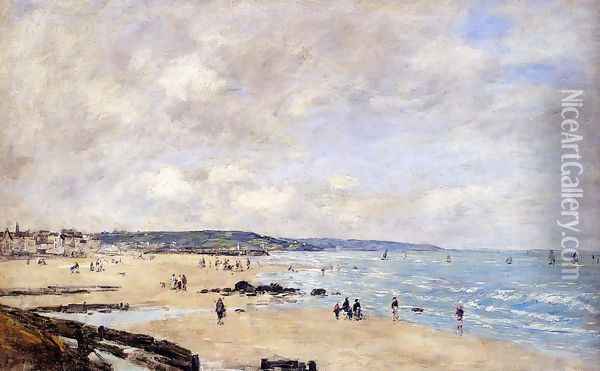 Beach at Trouville Oil Painting - Eugene Boudin