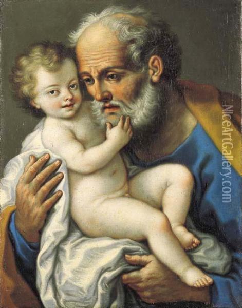 San Giuseppe Con Bambino Gesu Oil Painting - Paolo di Matteis
