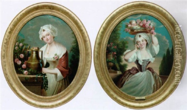 The Milkmaid Oil Painting - Jean Baptiste Greuze