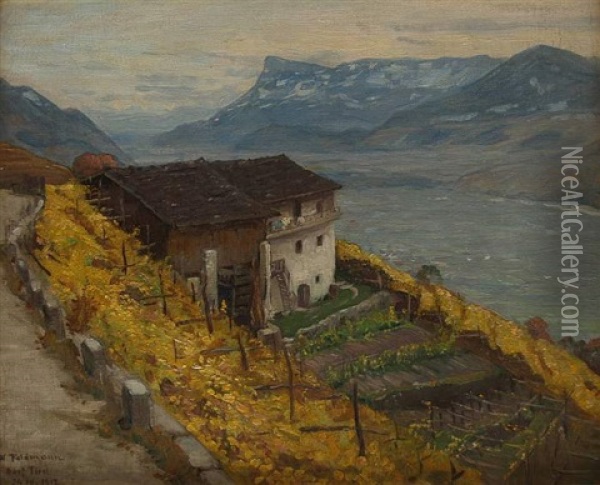 Dorfansicht Von Dorf In Sudtirol Oil Painting - Wilhelm Feldmann