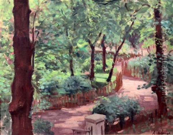 Garden In The South Of France Oil Painting - Algernon Talmage