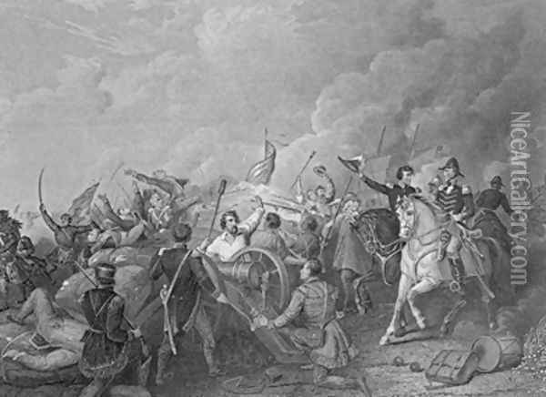 Battle of New Orleans 8th January 1815 from Gleasons Pictorial 1854 Oil Painting - Merritt, Thomas Light