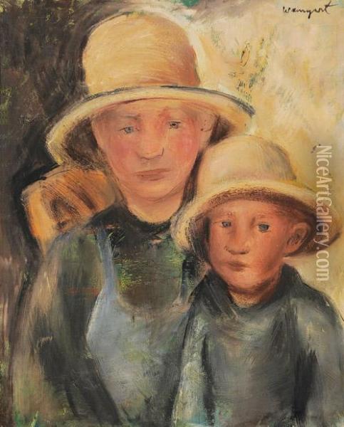 Children's Heads Oil Painting - Joachim Weingart