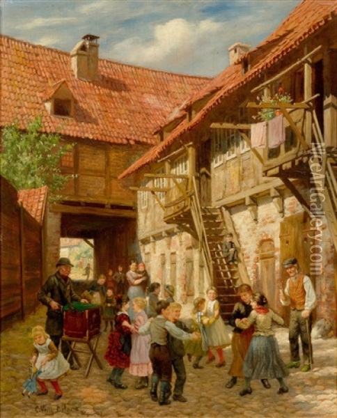 Peasant Festival In A Small Town Oil Painting - Wilhelm Eilers