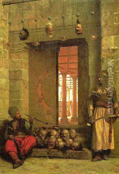 The Door of the El-Hassanein Mosque in Cairo Oil Painting - Jean-Leon Gerome