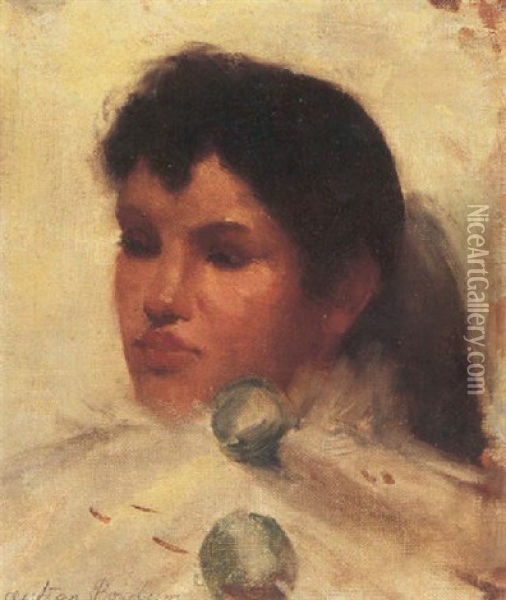 Portrait Of A Lady Oil Painting - Gutzon (John-Gutzon-Mothe) Borglum