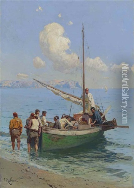 Black Sea Fishermen Oil Painting - Franz Roubaud