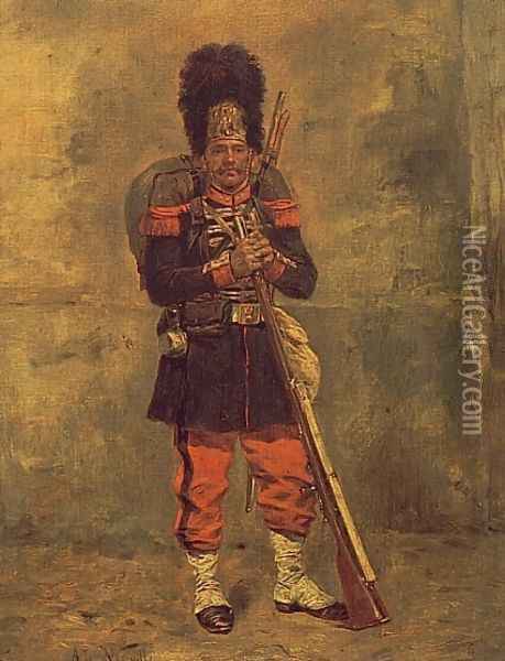 French Grenadier Oil Painting - Alphonse de Neuville
