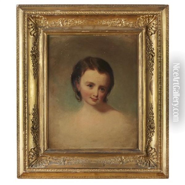 Portrait Of Annie E. Biddle  Of Philadelphia, Pa, 1827 Oil Painting - Thomas Sully
