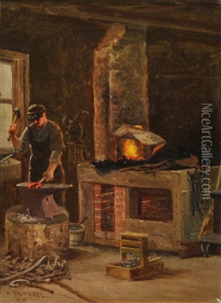 The Blacksmith Oil Painting - William Raphael