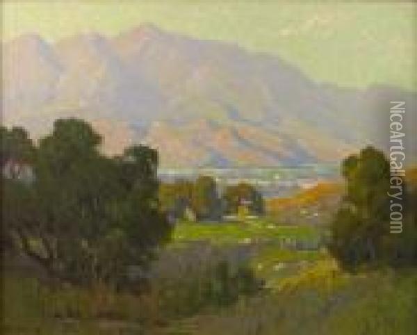 Sunlit Valley Oil Painting - Elmer Wachtel