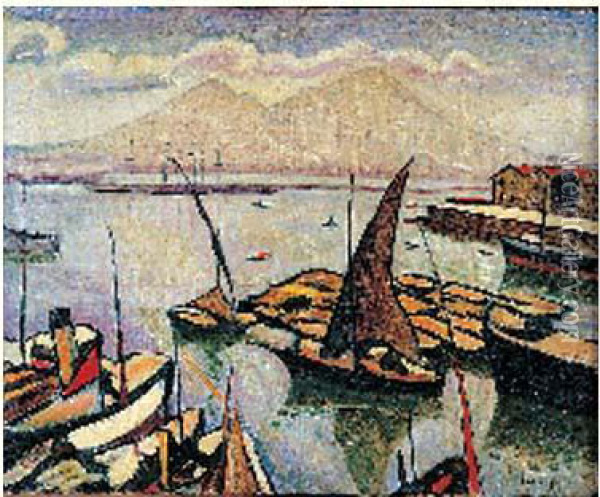 Port Mediterraneen Oil Painting - Geo, Georges Dupuis