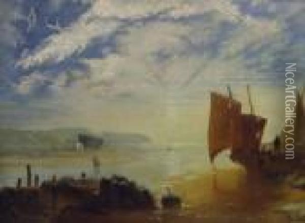 Estuary Of The River Severn Oil Painting - James Baker Pyne
