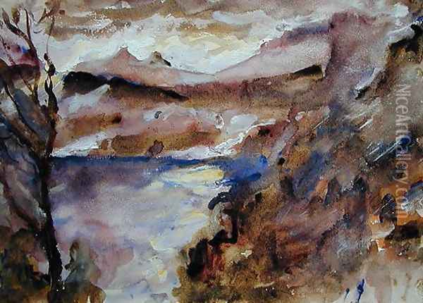 View of Walchen Lake, 1919 Oil Painting - Lovis (Franz Heinrich Louis) Corinth