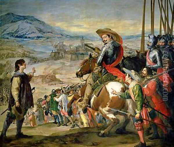 The Taking of Breisach Oil Painting - Jusepe or Jose (de Chavier) Leonardo