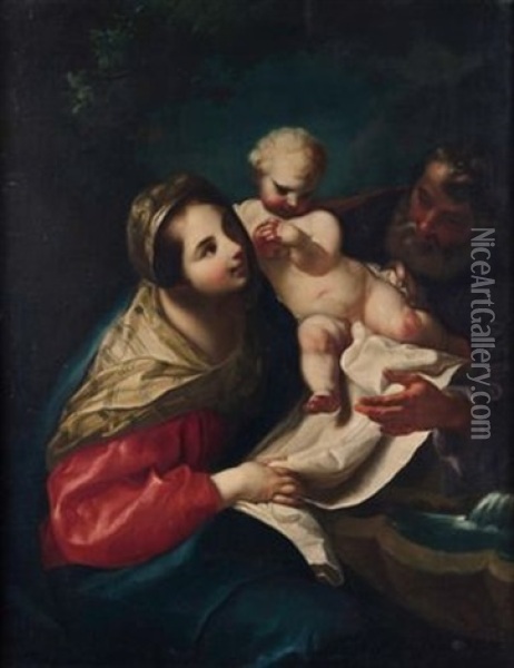 Die Heilige Familie Oil Painting - Giovanni Domenico Ferretti