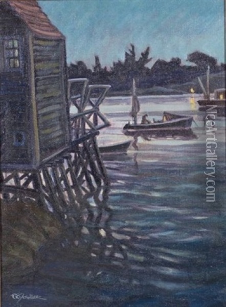 New Harbor, Maine Oil Painting - Frederick Knecht Detwiller