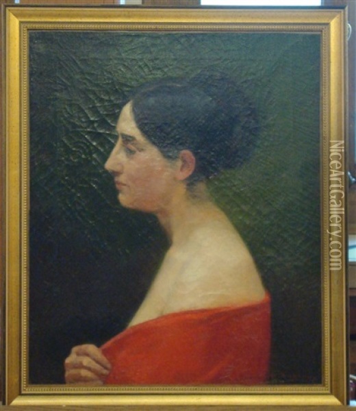 Portrait De Philomene, Tante De L'artiste Oil Painting - Albert Marie (Adolphe) Dagnaux